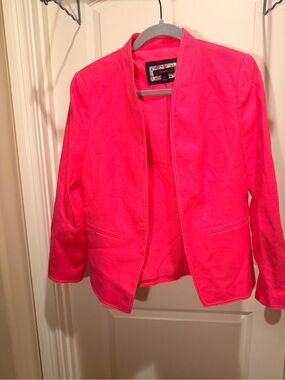 J. Crew Vibrant Hot Pink Open-Front Blazer linen